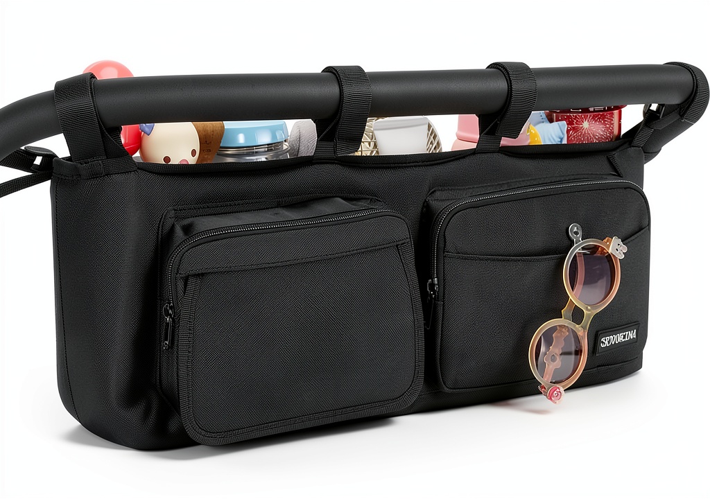 Double Stroller Organizer in use