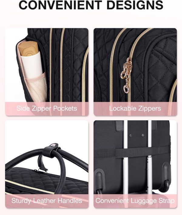BagSmart Rolling Laptop Bag Black-3