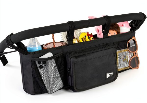 ZZM Double Stroller Organizer Premium Nylon Portable-0