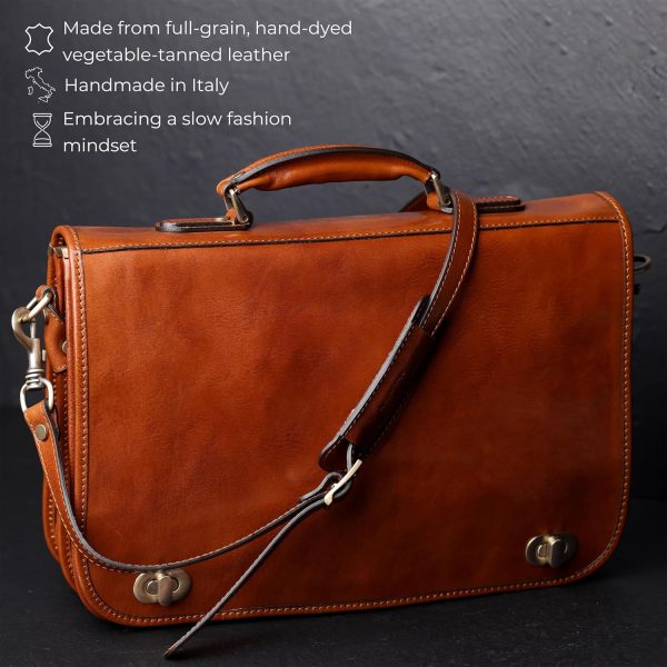 Time Resistance Dark Brown Leather Briefcase for Men-3