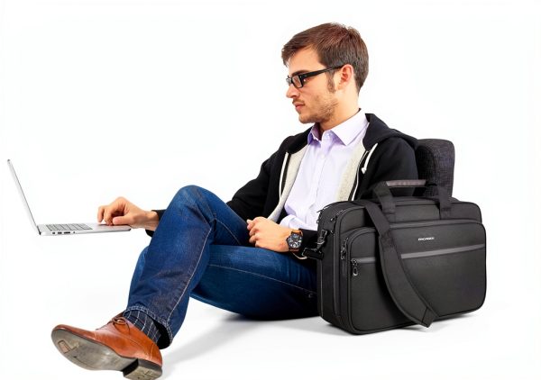 KROSER Laptop Briefcase Water‑Resistant Canvas-1