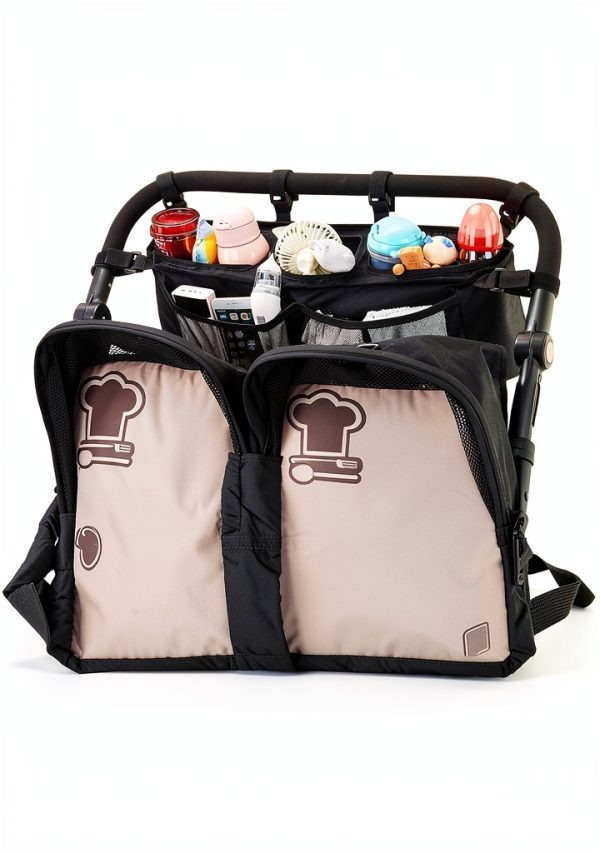 Double Stroller Organizer by SEVORGINA for Baby Strollers-5
