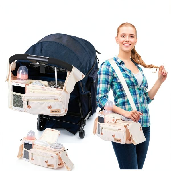 GOBABYMART Stroller Organizer Beige Foldable-2