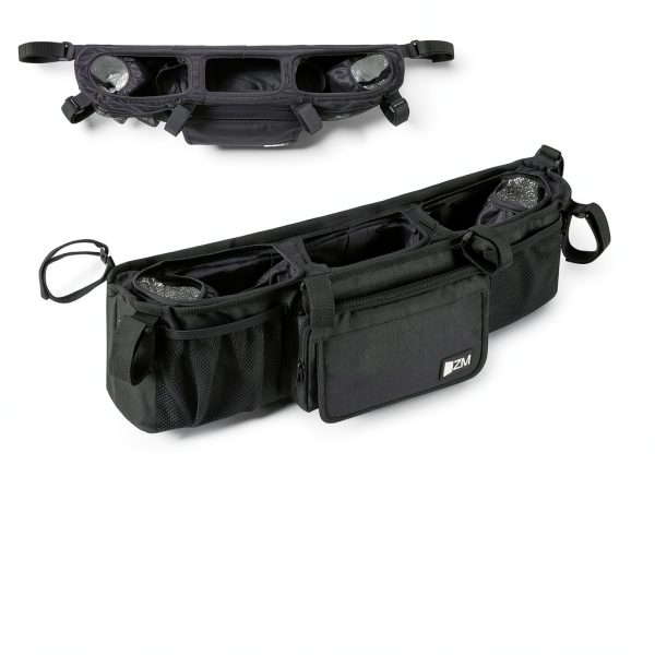 ZZM Double Stroller Organizer Premium Nylon Portable-6