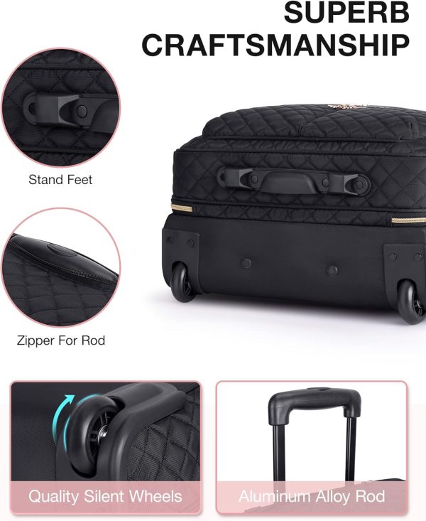 BagSmart Rolling Laptop Bag Black-2