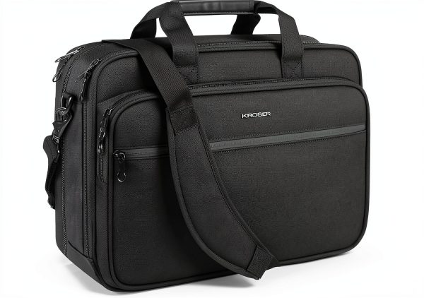 KROSER Laptop Briefcase Water‑Resistant Canvas-0
