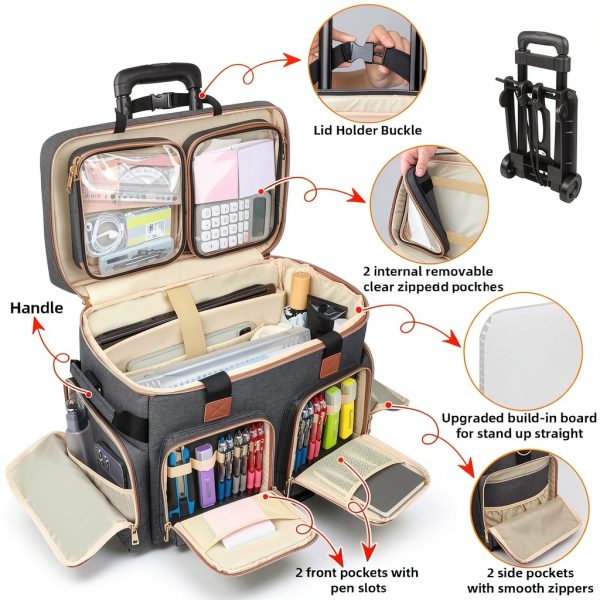 Sambois Rolling Laptop Briefcase for Teachers-2
