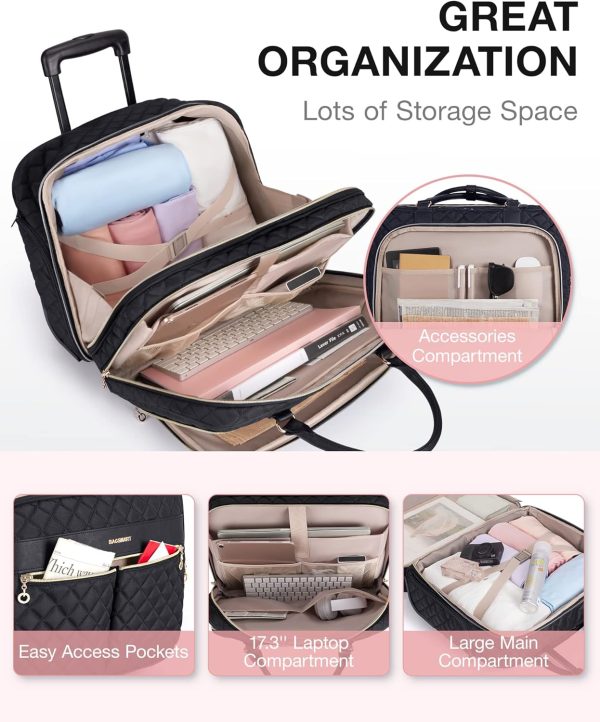 BagSmart Rolling Laptop Bag Black-1