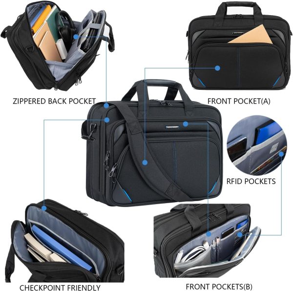 Water Repellent Laptop Briefcase EU-DKL2843-BlackBlue-5