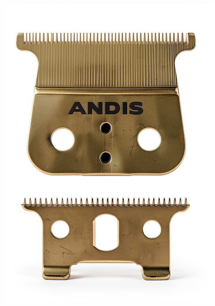 Close‑up of Andis 74110 blade installed in a trimmer