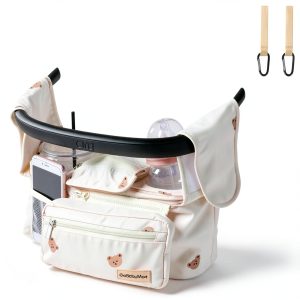 GOBABYMART Stroller Organizer Beige Foldable-0