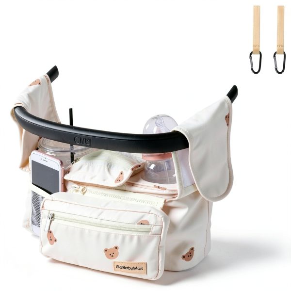 GOBABYMART Stroller Organizer Beige Foldable-0