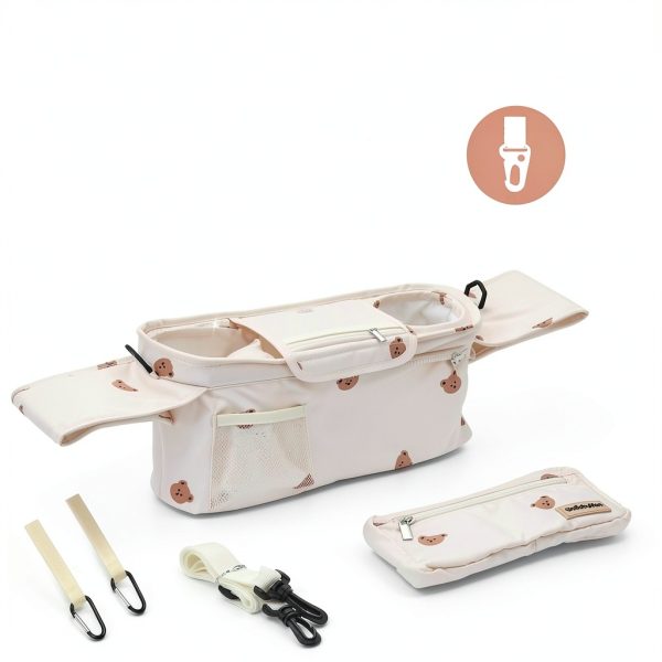 GOBABYMART Stroller Organizer Beige Foldable-4