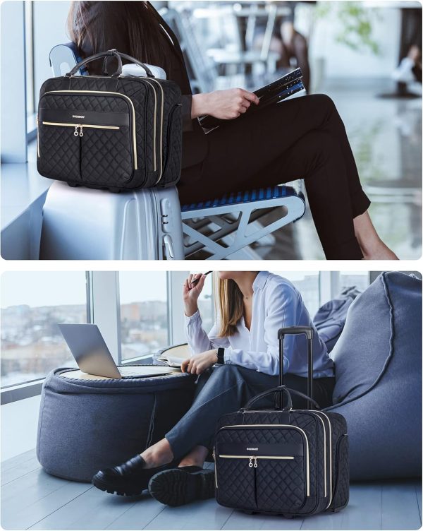 BagSmart Rolling Laptop Bag Black-5
