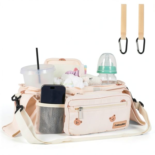 GOBABYMART Stroller Organizer Beige Foldable-6