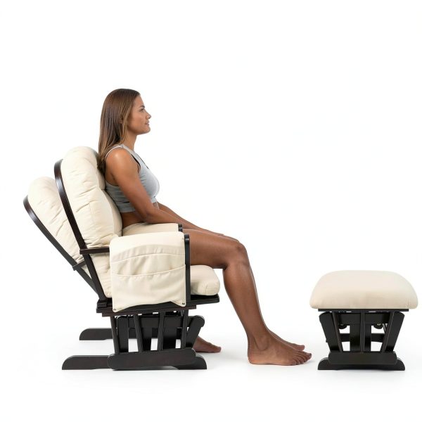Naomi Home Brisbane Glider and Ottoman Set Espresso-4