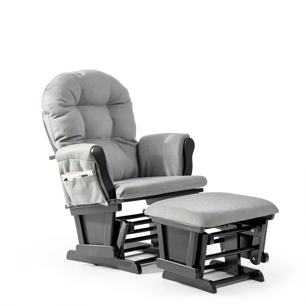 Rejoice Home Black Grey Swirl Recliner Chair in a living room