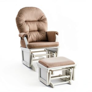 Suite Bebe Nursery Glider & Ottoman Set White Light Grey-0
