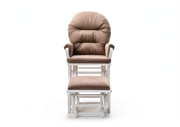 Suite Bebe Nursery Glider & Ottoman Set White Light Grey-1