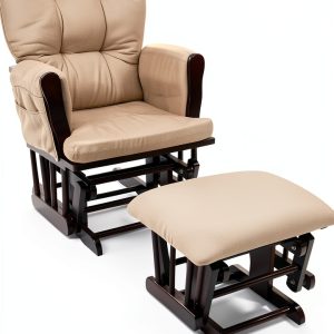 Naomi Home Brisbane Glider and Ottoman Set Espresso-0