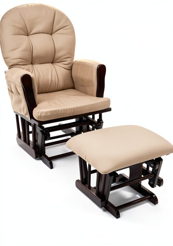Naomi Home Brisbane Glider and Ottoman Set Espresso-0