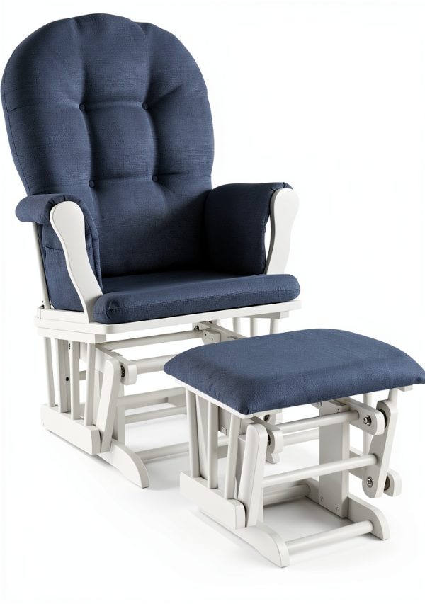 Nursery Glider HomeStock with Plush Polyester Cushion White-2