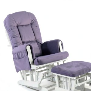 Nursery Glider Cushion Set BECHAEO Lavender Velvet 5 Piece Replacement-1
