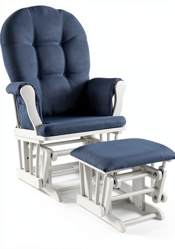 Nursery Glider HomeStock with Plush Polyester Cushion White-0