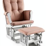 ComfortLiving Glider Chair with Ottoman Natural Gray Padded Arms-0