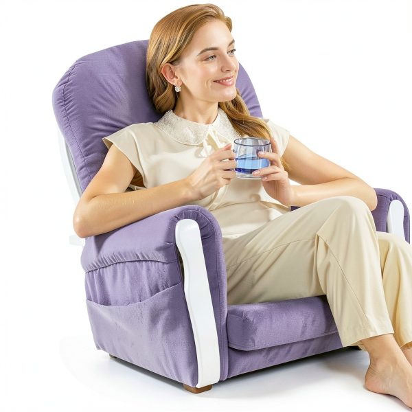 Nursery Glider Cushion Set BECHAEO Lavender Velvet 5 Piece Replacement-2