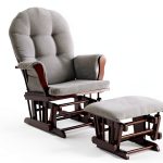 CozyGlide Glider Chair with Ottoman Grey/Dark Polyester Wood Frame-0