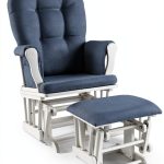 CozyHome Grey Fabric Glider Chair with Removable Cushion – Wood Frame-0