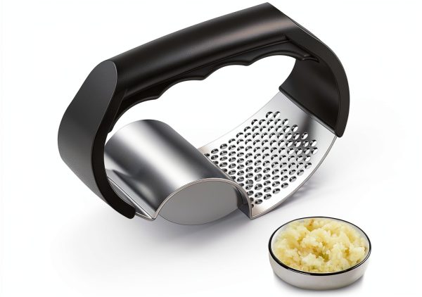 Garlic Press Rocker Stainless Steel 2-in-1 Crusher Silver Gp-r001-0