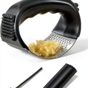 Garlic Press Rocker Oeraidim Stainless Steel Mincer with Peeler-0