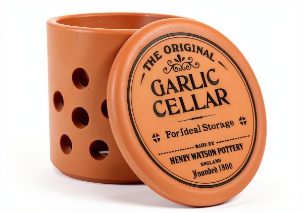 Garlic Keeper Henry Watson Terracotta 4.25" x 4" Original Suffolk-0