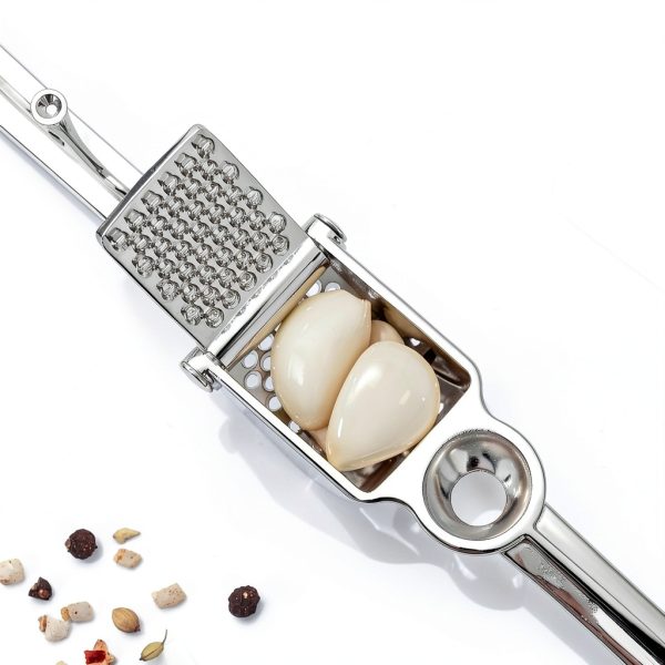 Garlic Press COKORA Premium Kitchen Garlic Mincer Metal Crusher Silver-5