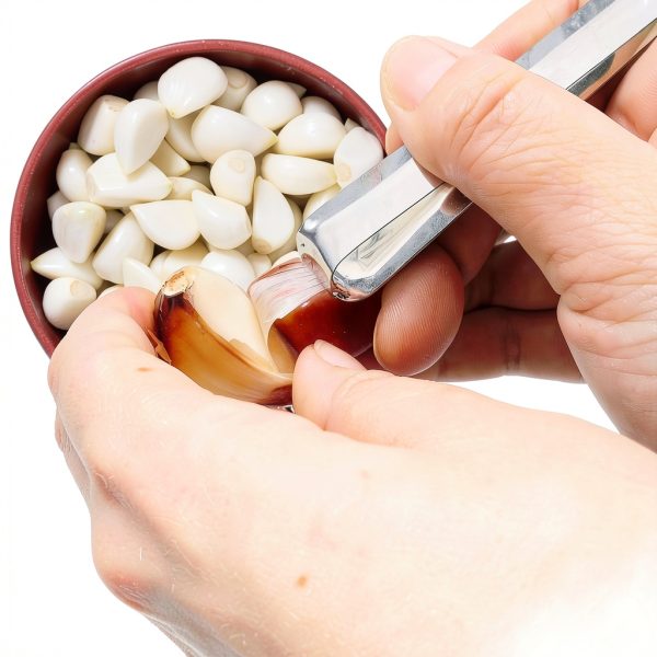 Garlic Peeler COKSDUPID 3PCS Stainless Steel with Ergonomic Handles-5