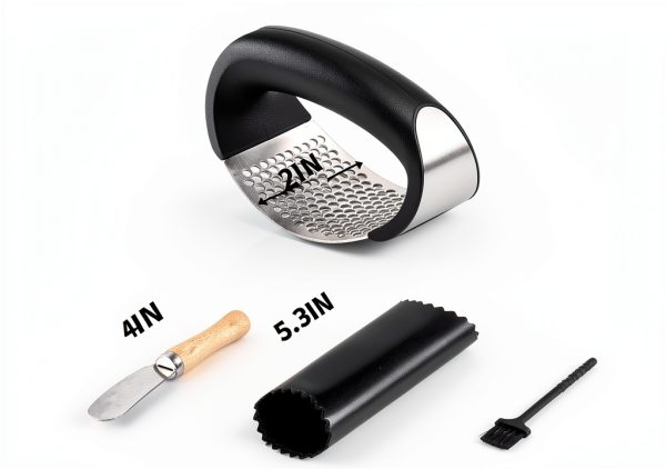 Garlic Press Rocker 2 Pack Steel with Peelers & Brushes – Rngeo-4