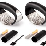 Garlic Press Rocker 2 Pack Steel with Peelers & Brushes – Rngeo-0