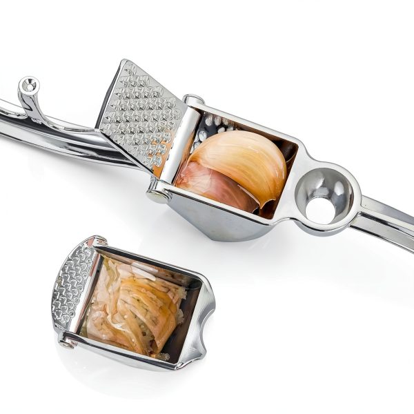 Garlic Press COKORA Premium Kitchen Garlic Mincer Metal Crusher Silver-6