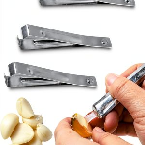 Garlic Peeler COKSDUPID 3PCS Stainless Steel with Ergonomic Handles-0