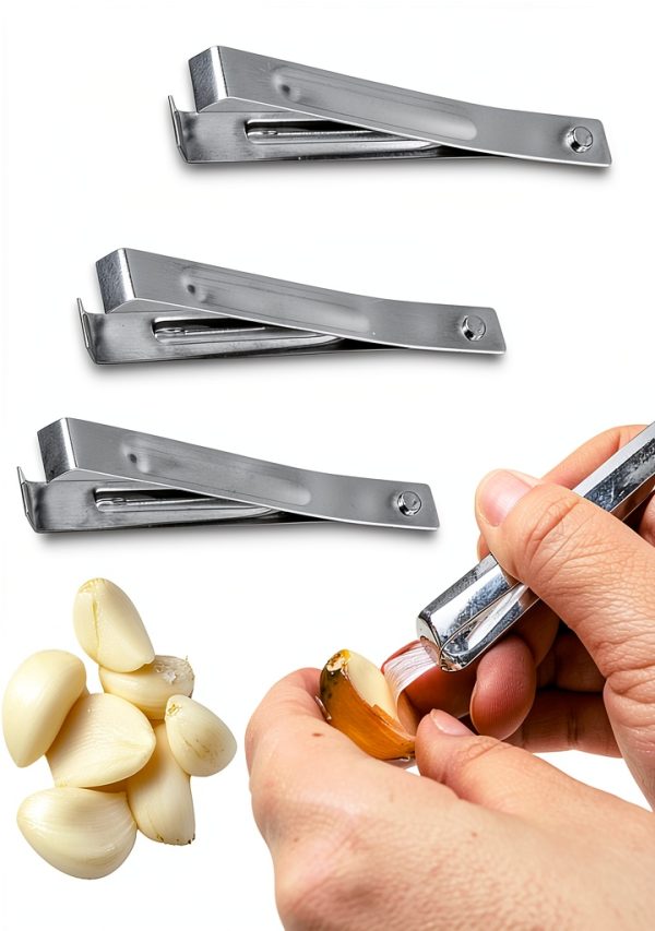 Garlic Peeler COKSDUPID 3PCS Stainless Steel with Ergonomic Handles-0