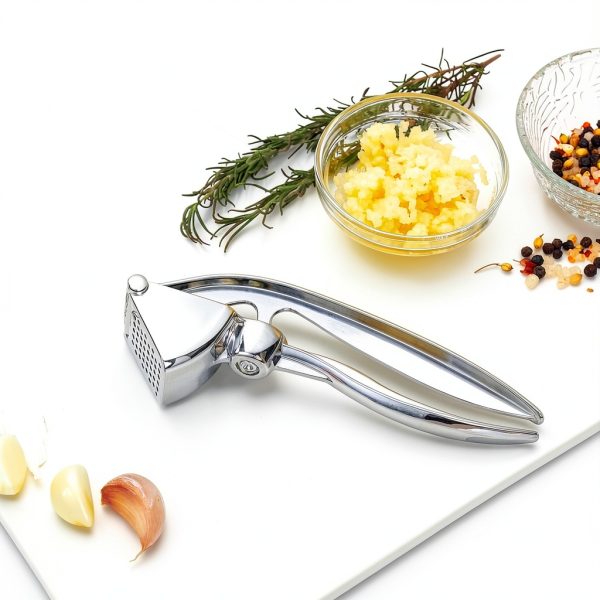 Garlic Press COKORA Premium Kitchen Garlic Mincer Metal Crusher Silver-1