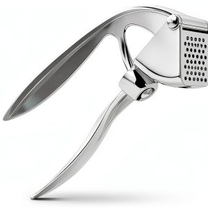 Garlic Press COKORA Premium Kitchen Garlic Mincer Metal Crusher Silver-0