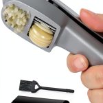 Garlic Press ANERONG 2-in-1 Mincer Crusher with Peeler & Brush-0