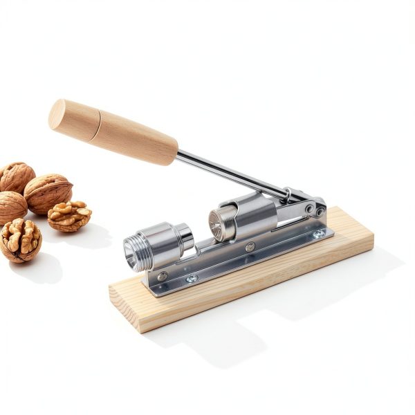Nutcracker JARGUUO Heavy Duty Manual Nut Cracker with Wooden Base-1