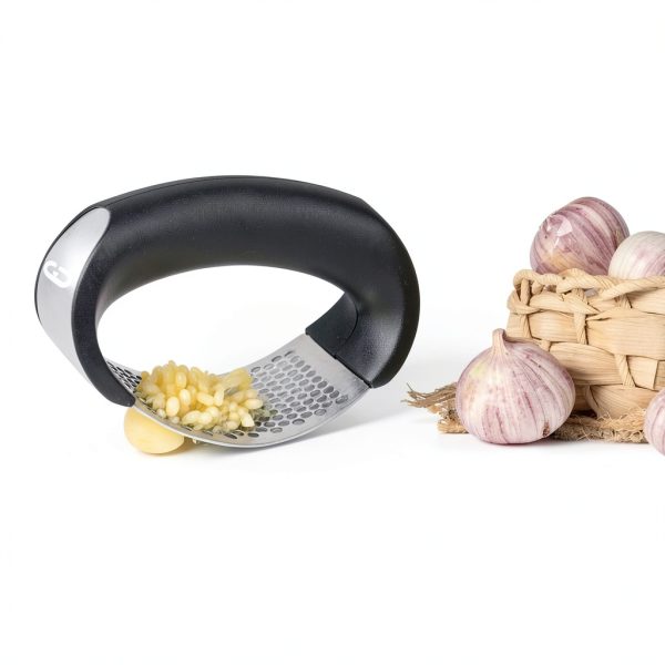 Garlic Press Rocker by Global Digitronix Steel Mincer with Peeler-4