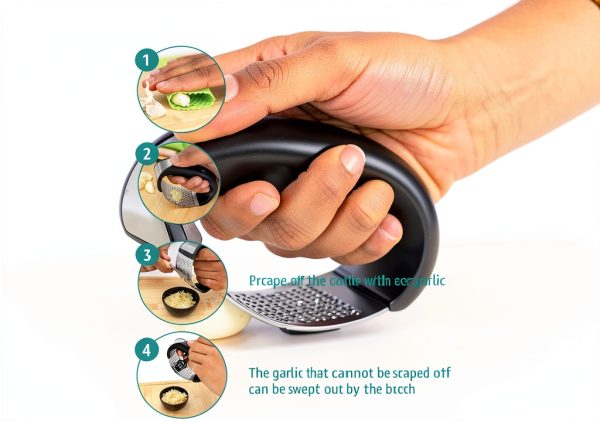 Garlic Press Rocker by Global Digitronix Steel Mincer with Peeler-3