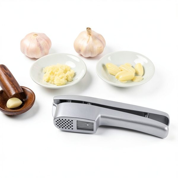 Garlic Press ANERONG 2-in-1 Mincer Crusher with Peeler & Brush-5