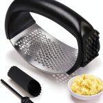 Garlic Press Rocker by Pomyter Stainless Steel Mincer with Peeler-0